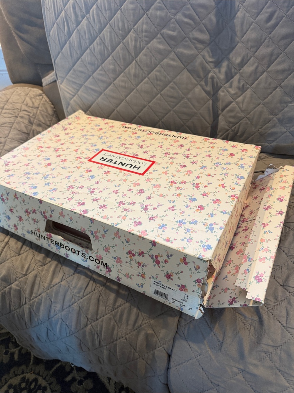Hunter x LoveShackFancy Cream Floral Tall Rain Boots - Picture 6 of 6